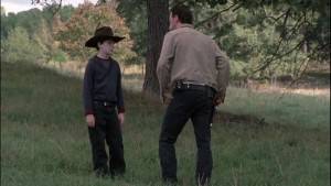 Carl e Rick in The Walking Dead