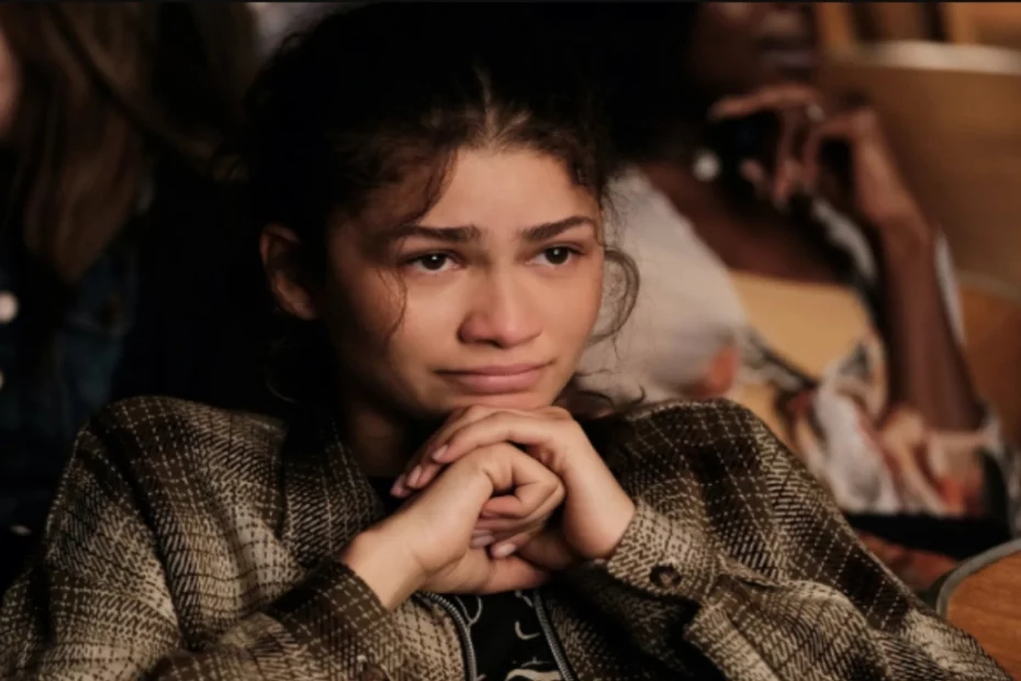 Zendaya durante una scena di Euphoria