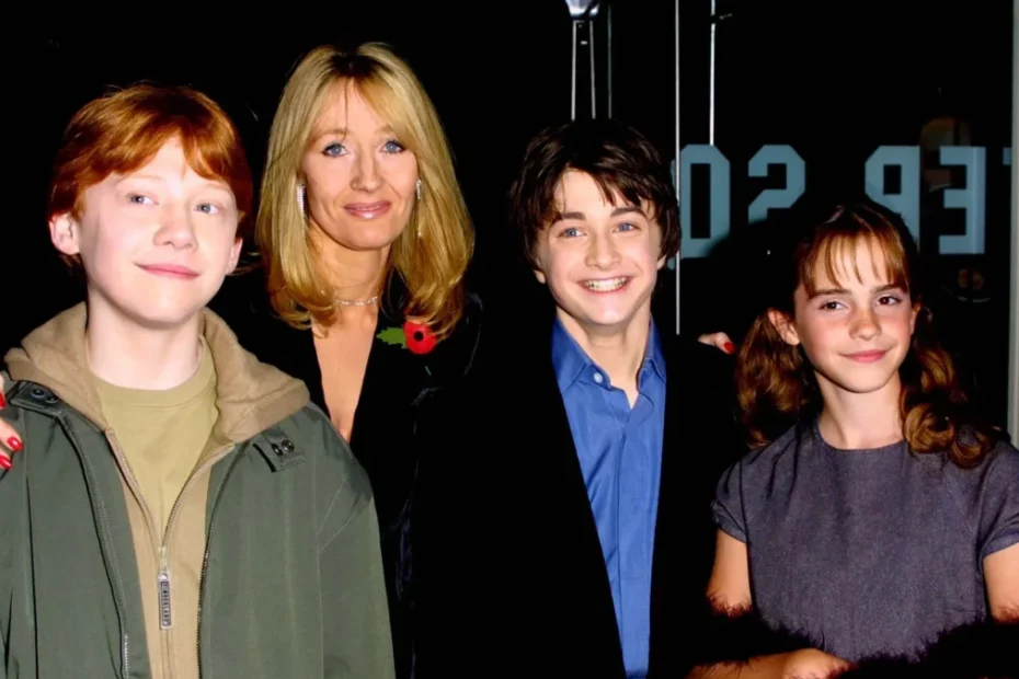 J.K. Rowling e il cast di Harry Potter