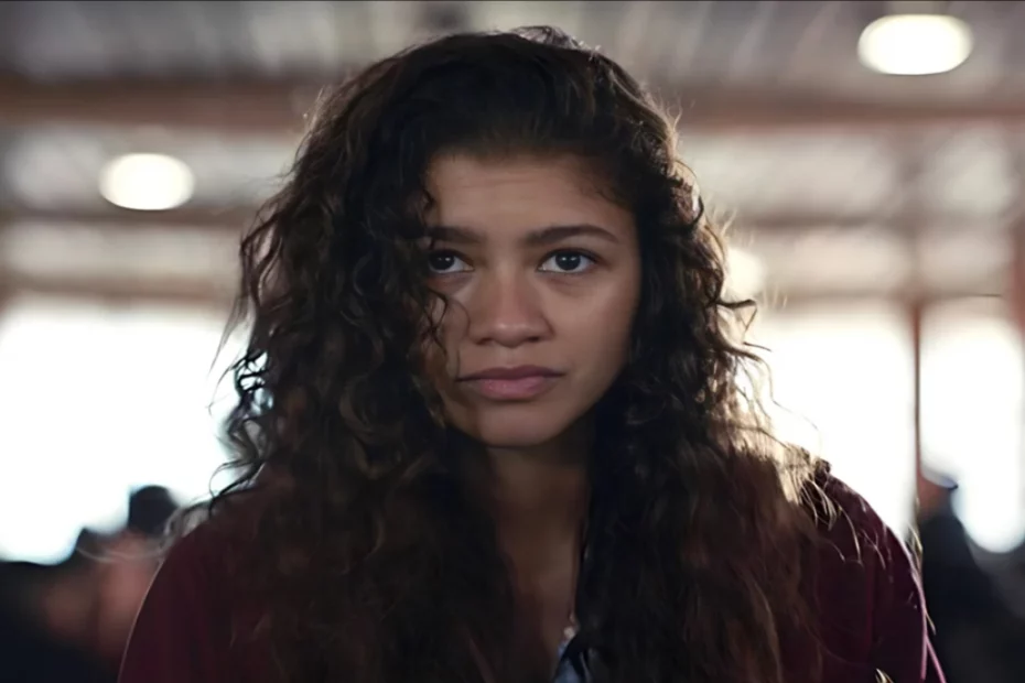 Zendaya nei panni di Rue in una scena di Euphoria