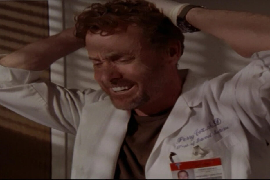 Perry Cox in una scena iconica di Scrubs