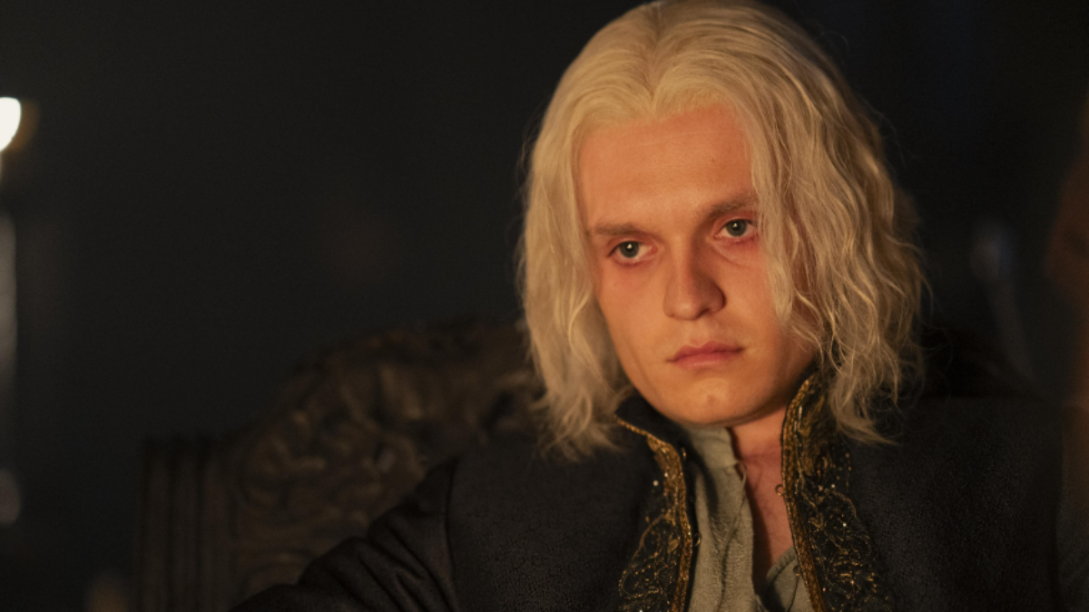 Un primo piano di Aegon Targaryen, tra i protagonisti di House of the Dragon