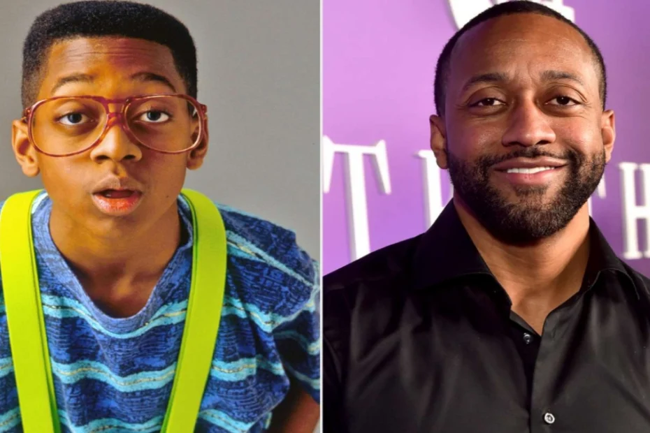 In foto a destra Jaleel White, a sinistra l'attore nei panni di Steve Urkel