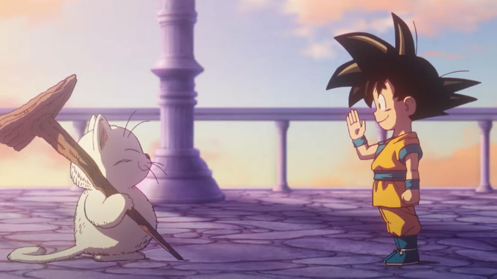 una scena di dragon ball daima insieme a goku