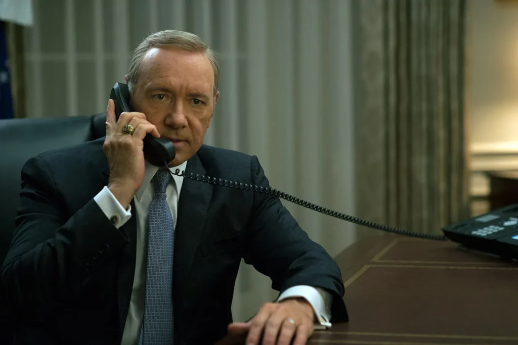 Kevin Spacey nei panni di Frank Underwood in House of Cards