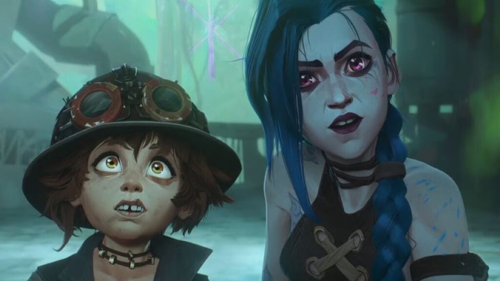 Jinx e la bambina misteriosa in una scena di Arcane 2, una Serie Tv da vedere su Netflix