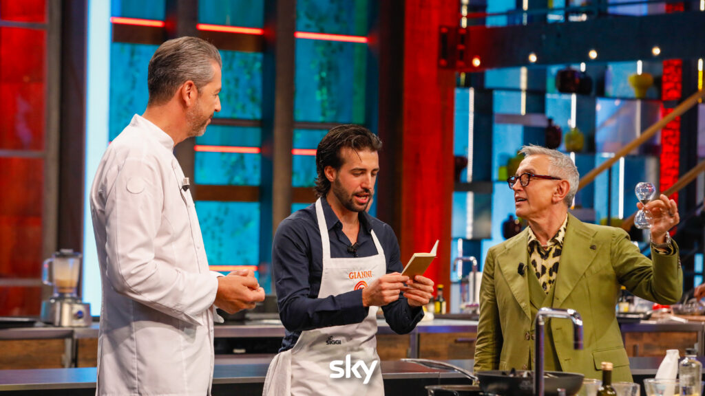 Gianni allo Skill Test con Andrea Berton a MasterChef 14 - Immagini concesse da Sky Italia