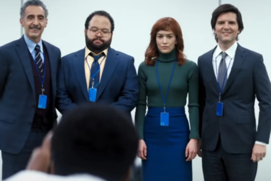 In foto il cast di Scissione, la serie tv di Apple TV+