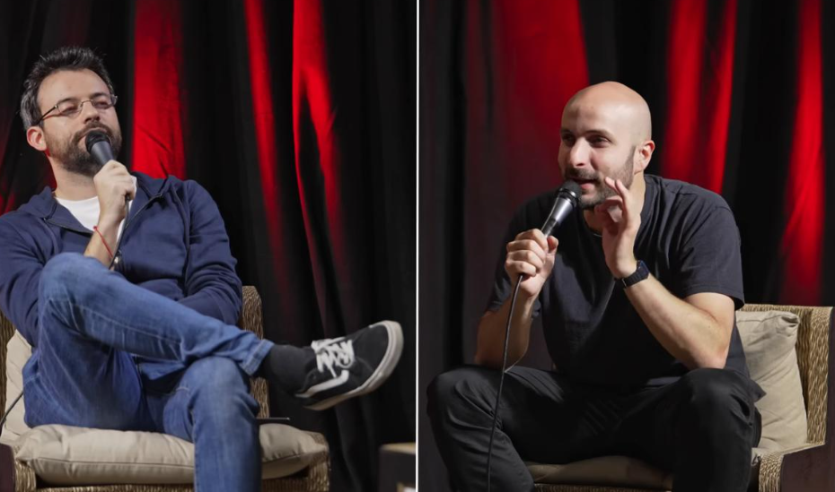 Daniele Tinti e Stefano Rapone in una puntata di Tintoria