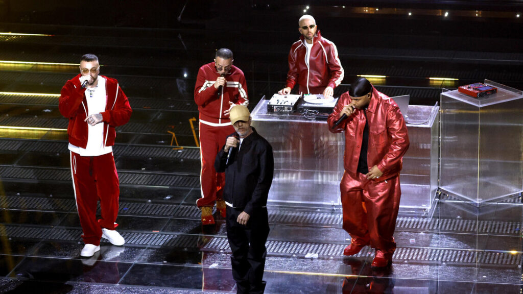 Shablo ft. Guè, Joshua, Tormento con Neffa alla serata duetti di Sanremo 2025 - Credits: Rai Uno