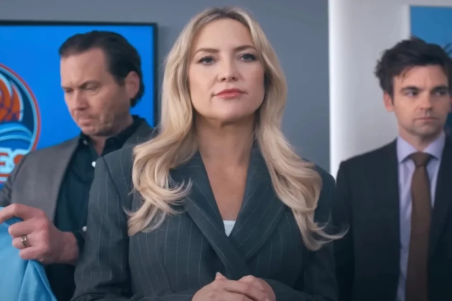 In foto Kate Hudson in una scena della più attesa novità Netflix di questa settimana, Running Point