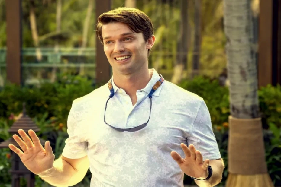 In foto una scena di The White Lotus 3 che vede protagonista Patrick Schwarzenegger