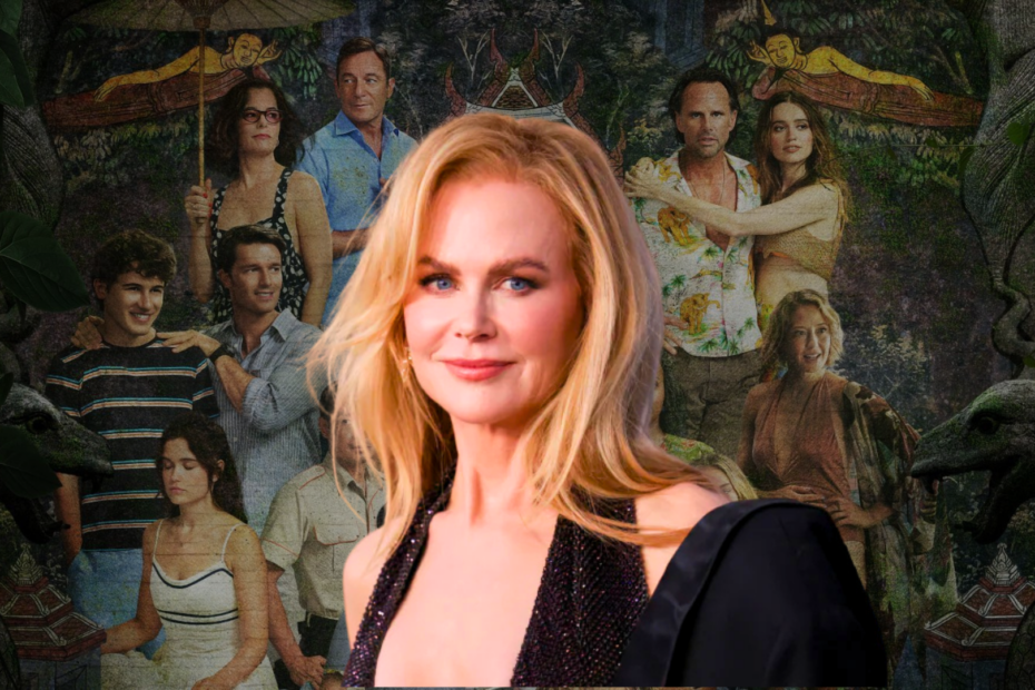 Nicole Kidman, sullo sfondo della copertina di The White Lotus