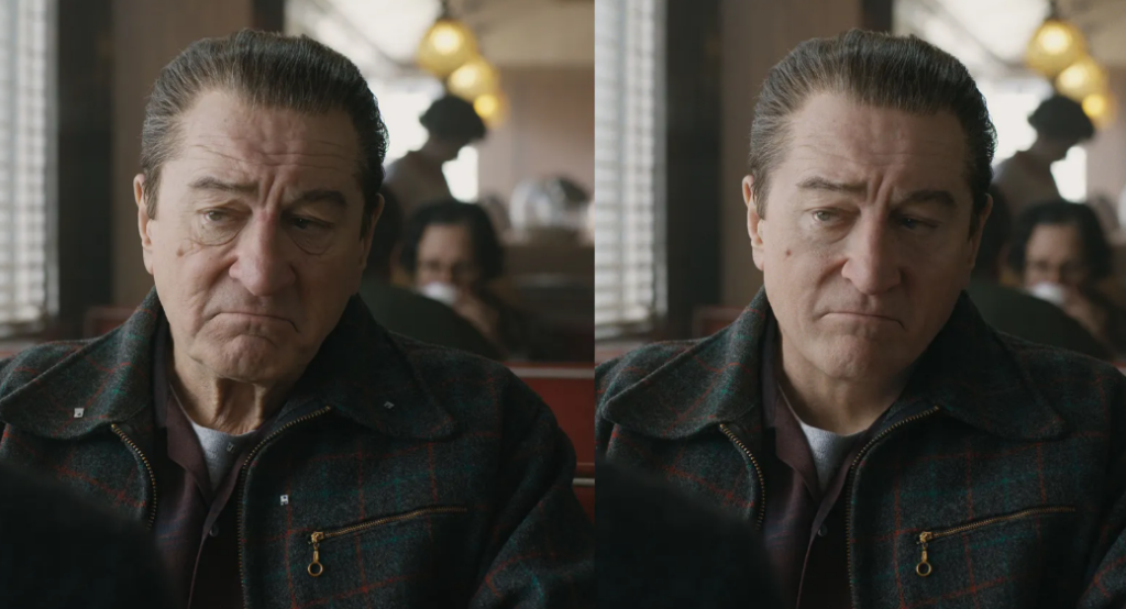 Robert De Niro e il de aging in The Irishman